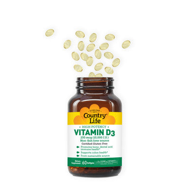 Country Life Vitamin D3 10,000 I.U.