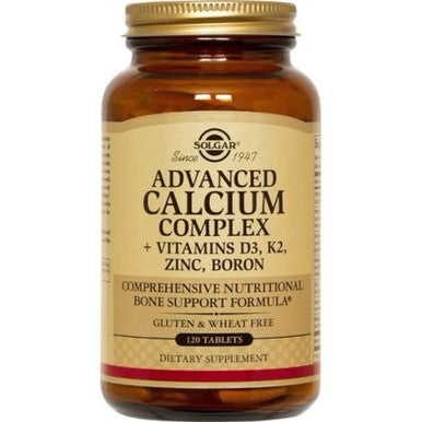 Solgar, Advanced Calcium Complex + Vitamins D3, K2, Zinc, Boron, 120 Tablets
