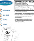 Euromedica Strontium - 60 Capsules - Key Mineral For Bone Health - Supports Bone Formation, Strength & Density - Non-Gmo, Vegan, Kosher - 30 Servings
