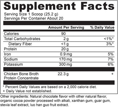 Ancient Nutrition Bone Broth Protein Chocolate 17.8oz.