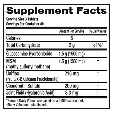 Bone & Joint Supplement, With Glucosamine Chondroitin + Msm, Tablets
