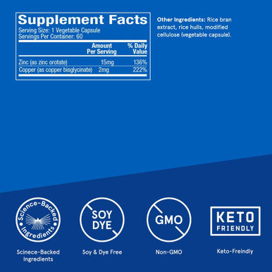 Bulletproof Zinc With Copper Capsules, 60 Count, Minerals And Antioxidant Supplement For Immunity And Mood