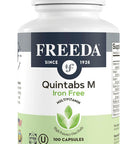 Freeda One Daily Multivitamin Without Iron - Quintabs-M Iron-- Kosher, Balanced Multivitamin Supplements For Adults, Men & Women'S Health Complete Multivitamins (100 Capsules)