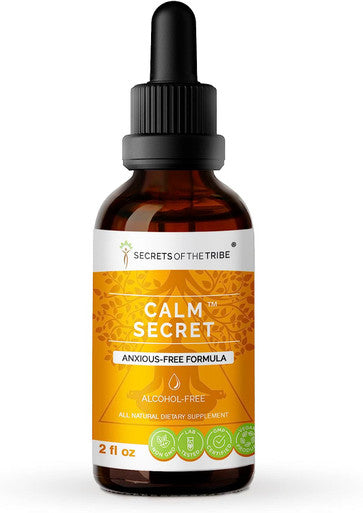 Secrets of the Tribe - Calm Secret, Herbal Supplement Blend Drops Alcohol-Free Liquid Extract, Anxious-Free Formula (2 fl oz)
