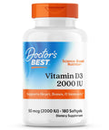 Doctor'S Best Vitamin D3 2000 Iu Softgels For Men & Women - Vitamin D Supplement For Immune System & Heart Health Support 50 Mcg Per Serving Vit D 3 Non Gmo Gluten Free Soy Free 180 Softgels