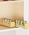 SpaceAid Bamboo Pull Out Spice Rack Organizer for Cabinet, Heavy Duty Slide Out Seasoning Kitchen Pantry Sliding Vertical Organization, 7.6" Wide, 3 Drawers(2" Wide), 2-Tier, Natural