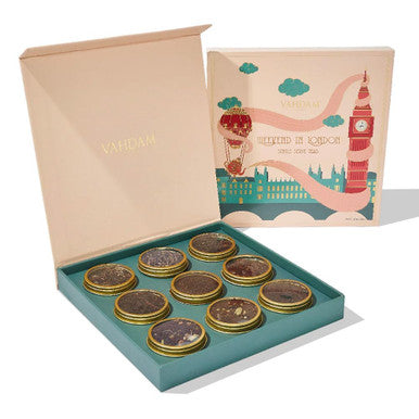 Vahdam Weekend In London Tea Sets | Travel Edition Box | 9 Varieties - Chai Tea Black Tea | Gluten Non GMO | s for Women s for Men s for Him/Her