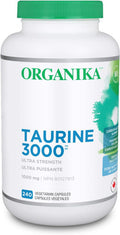 Organika Taurine Ultra Strength- 1000Mg- Supports Cardiovascular Health, 3000Mg Daily Dose- 240Vcaps