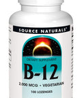 Source s Vitamin B-12, 2000 mcg Supports Energy Production - 100 Lozenges
