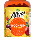 Natures Way Alive! B-Complex Gummies, Cellular Energy Support*, 8 B-Vitamins, Vegetarian, Mango Flavored, 60 Gummies