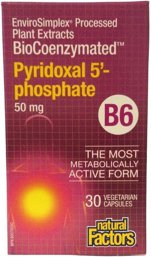 Natural Factors Biocoenzymated Pyridoxal 5Phosphate 50mg 30 Vcaps