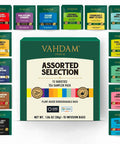 Vahdam Tea Variety Pack - 15 Pyramid Individually Wrapped Tea Bags For True Freshness & Flavour | Assorted Tea Sampler | Long Leaf Pyramid Tea Bags Variety Pack | s for Women & Men Tea Set