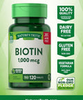 Nature's Truth Biotin 1,000mcg Tablets, 120 Count