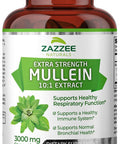 Zazzee Naturals Extra Strength Mullein 10:1 Extract 3000 Mg Strength 120 Vegan Capsules 4 Month Supply Standardized 10X Extract 100% Pure Leaf Powder All-Natural And Non-Gmo Made In The Usa