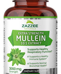 Zazzee Extra Strength Mullein 10:1 Extract, 3000 Mg Strength, 120 Vegan Capsules, 4 Month Supply, Concentrated And Standardized