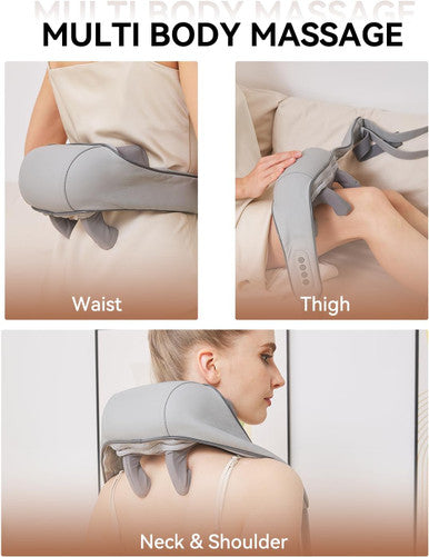 Neck And Shoulder Massager For Pain Relief Deep Tissue-Shiatsu Deep Kneading Massager With Heat To Relieve Neck Shoulder Back Waist Leg Muscle Soreness Fatigue-Relaxation
