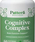 Pattern Wellness Cognitive Complex Supplement Supports Memory Focus Mental Clarity and Brain Health Lion's Mane Bacopa B Vitamins 60 Vegetarian Capsules