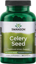 Swanson Celery Seed Extract (Cellery) Urinary Health Antioxidant Support Phytochemicals Volatile Oils Supplement Maximum Strength 500 mg 180 Capsules