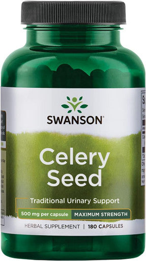 Swanson Celery Seed Extract (Cellery) Urinary Health Antioxidant Support Phytochemicals Volatile Oils Supplement Maximum Strength 500 mg 180 Capsules