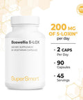 Supersmart 5Loxin 200 mg Per Day Extract of Boswellia Serrata Support Healthy Joint Anti Inflammatory Supplement Pain Relief NonGMO Gluten Free 90 Vegetarian Capsules