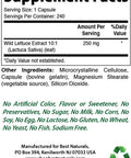 Best Naturals Wild Lettuce 10:1 Extract 250 mg (Equivalent to 2500 mg Wild Lettuce Powder) - 240 Capsules