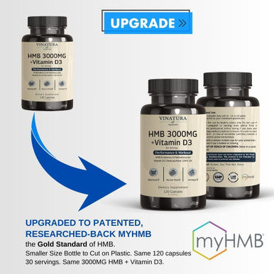 Hmb 3000Mg And Vitamin D3 Supplement Capsules Per Serving Usa Made & Tested Promotes Muscle Growth & Recovery - Hmb Supplement And Vitamin D3 (1600 Iu) - 120 Capsules 30 Servings