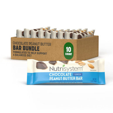 Nutrisystem Chocolate Peanut Butter Lunch Bars Bundle, 11g of Protein, Helps Support Weight Loss - 10 Count