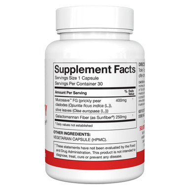 Silver Fern Regularity Digestive Supplement Capsules Brand - 1 Bottle = 30 Capsules = 30 Day Supply - Mucosave Fg (Prickly Pear Polysaccharides & Olive Leaf Polyphenols) & Sunfiber