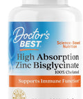 DoctorS Best High Absorption Zinc Bisglycinate 50Mg High Potency Supporting Enhancing Immune System Antioxidant Vc 90 Count