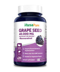 NusaPure Grape Seed Extract 40,000mg per Caps, 200 Vegan Capsules | Standardized, Non-GMO, with Resveratrol