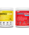 Vegan AminoLean Pre Workout Energy (Pineapple Coconut 25 Servings) with AminoLean Recovery Post Workout Boost (Tropical Island Punch 30 Servings)