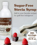Nunaturals Stevia Syrup Sugar- Sweetener Plant-Based Sugar Substitute Zero Calorie Sugar- Syrup Chocolate 16 oz