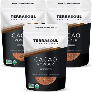 Terrasoul Superfoods Organic Cacao Powder 3 Lbs (3 Pack) - Raw | Keto | Vegan