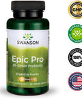 Swanson Epic-Pro 25-Strain Probiotic 30 Billion CFU Digestive Health Immune System Support Prebiotic Nutraflora FOS 30 DRcaps Veggie Capsules (Caps)
