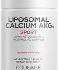 Codeage Liposomal Calcium AKG Supplement - Calcium Alpha-Ketoglutarate - 2-Month Supply - Liposomal Delivery - 1 Capsule Per Serving - Non-GMO, Gluten-Free - 60 Capsules