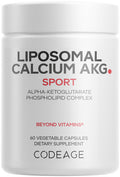 Codeage Liposomal Calcium AKG Supplement - Calcium Alpha-Ketoglutarate - 2-Month Supply - Liposomal Delivery - 1 Capsule Per Serving - Non-GMO, Gluten-Free - 60 Capsules