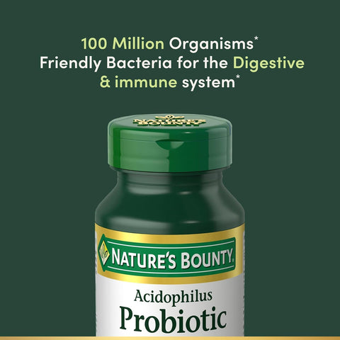 Nature'S Bounty Probiotics Dietary Supplement Supports Digestive And Intestinal Health Probiotic Acidophilus 120 Tablets Pack Of 4