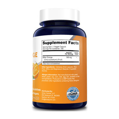 NusaPure Bitter Orange 500mg 180 Veggie Caps (Vegetarian, Non-GMO & )