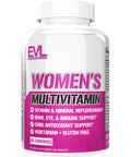 Evlution Nutrition Womens Multivitamin - Full Spectrum Vitamins & Minerals, Immune Health, Vitamin C & D, Iron, Zinc, Antioxidants & Bioflavonoids, Skin, Hair, Bone, Eye Health, 120 Tablets, 60 Days