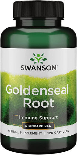 Swanson Goldenseal Root - Herbal Supplement Promoting Immune Support and Overall Wellness - Features Goldenseal Root Extract Standardized to Minimum 5% Total Alkaloids - (120 Capsules 125mg Each)