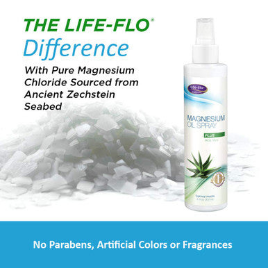 Life-Flo Magnesium Oil Spray w/Organic Aloe Vera | Ancient Zechstein Seabed Magnesium Chloride | Soothing, Relaxing Spray for Muscles & Joints | 8oz