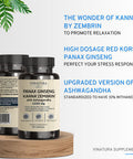 Vinatura Ashwagandha Korean Ginseng Kanna Zembrin - 1250Mg Per Serv *Brain Health, Stress Relief Support* Sceletium Tortuosum Pan