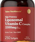 Tahoe Nutritionals Liposomal Vitamin C Complex 3300mg 250 Softgels High Potency NonGMO Gluten Supplement