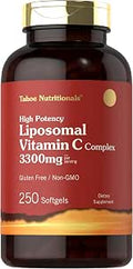 Tahoe Nutritionals Liposomal Vitamin C Complex 3300mg 250 Softgels High Potency NonGMO Gluten Supplement