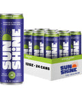 Sunshine Sparkling Energy Drink, Blueberry Lemonade with Daily Essential Vitamins, 360mg of Electrolytes, 70mg of Natural Caffeine, 12 Fl Oz (Pack of 12)