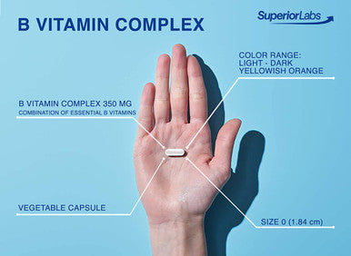 Superior Labs B Vitamin Complex Superior Absorption 100 NonGMO Safe from Additives Stearates Gluten and Other Allergens Regulate Digestive System and Support Metabolism 60 Vegetable Caps