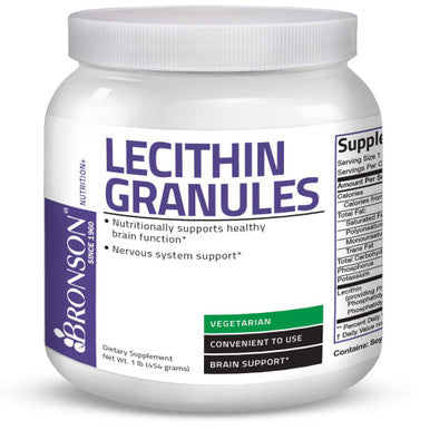 Bronson Lecithin Granules (Powder) 7500 Mg, 1 Lbs (454 Grams, Or 16 Ounces)