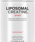 Codeage Liposomal Creatine Powder Supplement - 3-Month Supply - 5000mg Creatine Monohydrate Pre Workout & Post Workouts - Unflavored Creatine Pure Creatine Powder Creatinine for Sports - 90 Servings