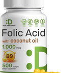 Deal Supplement Folic Acid 1000 Mcg (1 Mg), 500 Coconut Oil Softgels Bioavailable Prenatal Vitamins (Vitamin B9) ÃƒÂ¢Ã¢â€šÂ¬Ã¢â‚¬Å“ 1,667 Mcg Dfe ÃƒÂ¢Ã¢â€šÂ¬Ã¢â‚¬Å“ Easy To Swallow, Non-Gmo, & No Gluten