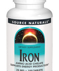 Source Naturals Iron, Amino Acid Chelate - Dietary Supplement That Supports Energy Production - 100 Tablets